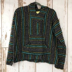 Mexican Woven Hoodie, Size Large. In good used condition!